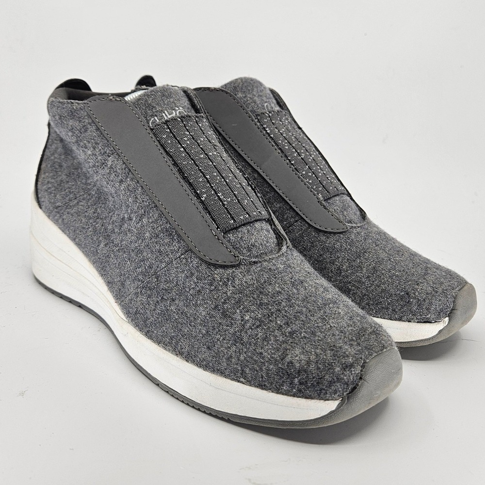 Ryka Gwyn Women's Gray Wedge‎ Wool Blend Sneaker Boot Side Zip Comfort Size 9.5M
